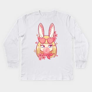 Bunny barbie furry girl Kids Long Sleeve T-Shirt